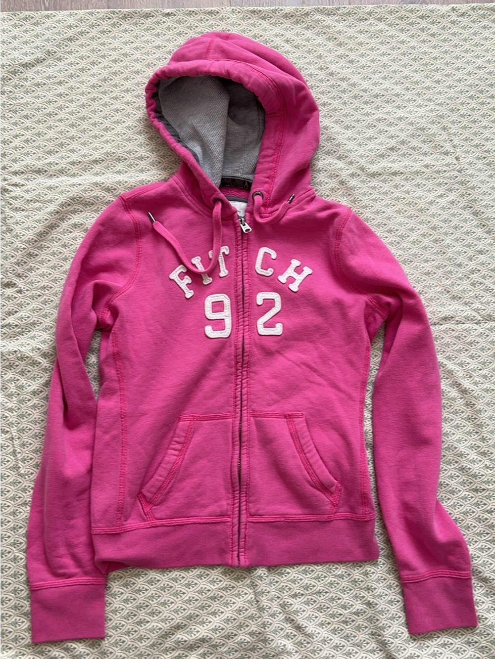 Abercrombie & Fitch Hot Pink Zip Hoodie - '92 Logo